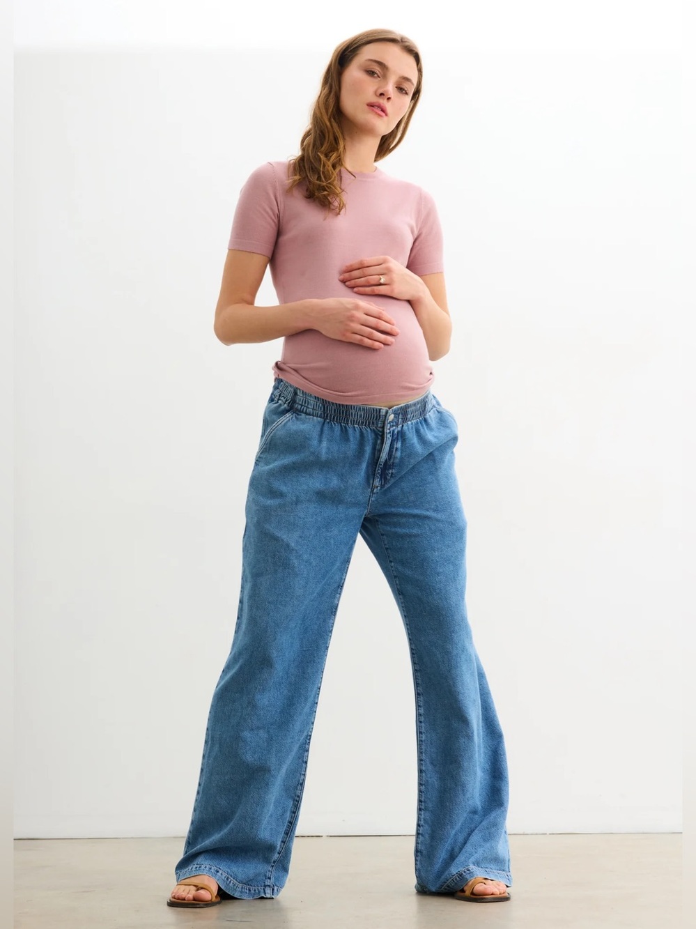 Hatch The Softsculpt Knit Tee Rose Mauve Women’s S NEW Maternity Casual